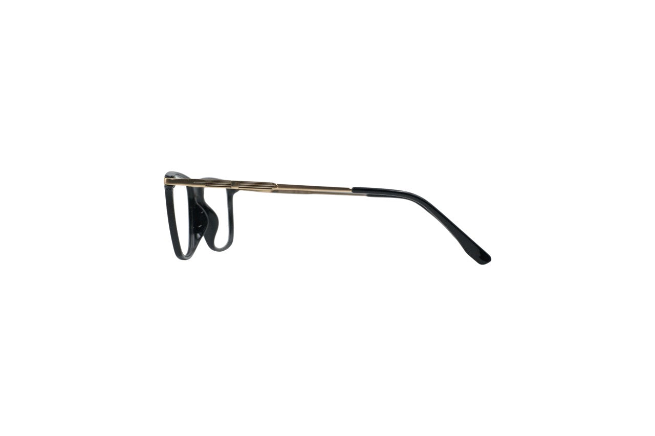 Tom Eye Side Metal Square Black Golden Eyeglasses