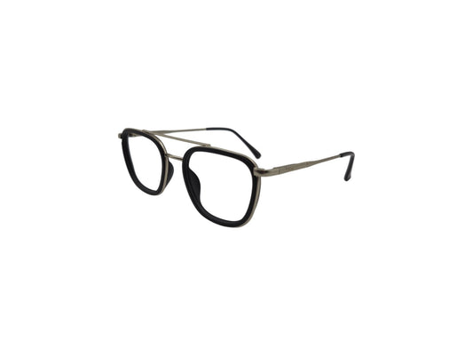 Tom Eye Metal Aviator Sliver Black Eyeglasses