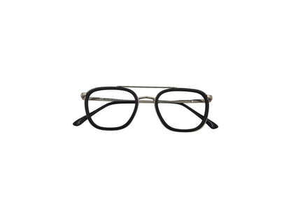 Tom Eye Metal Aviator Sliver Black Eyeglasses