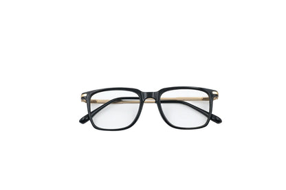 Tom Eye Side Metal Square Black Golden Eyeglasses