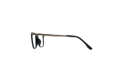 Tom Eye Side Metal Square Black Golden Eyeglasses