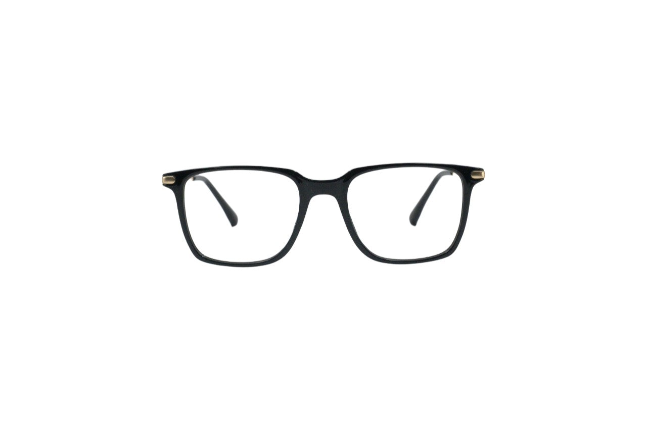 Tom Eye Side Metal Square Black Golden Eyeglasses