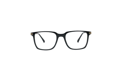 Tom Eye Side Metal Square Black Golden Eyeglasses