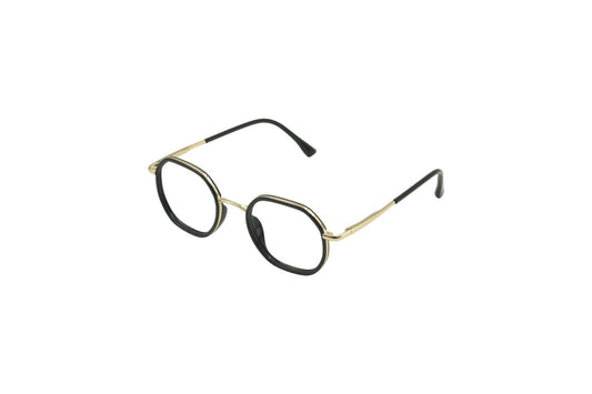 Tom Eye Metal Round Black Golden Eyeglasses