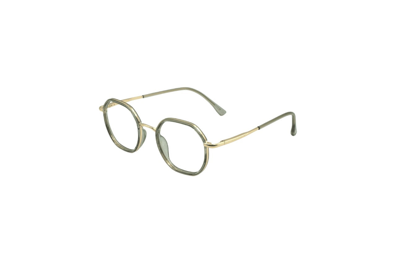 Tom Eye Metal Round Grey Gold Eyeglasses