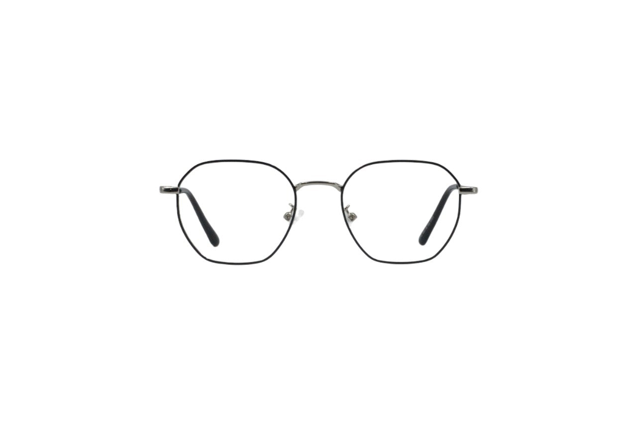 Tom Eye Metal Round Silver Black Eyeglasses