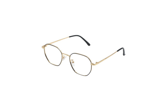 Tom Eye Metal Round Gold Black Eyeglasses
