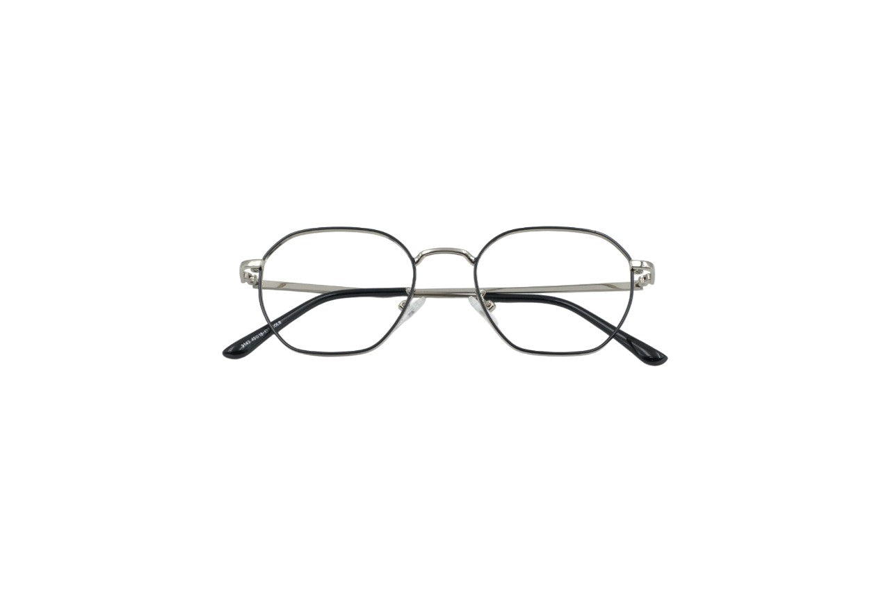 Tom Eye Metal Round Silver Black Eyeglasses