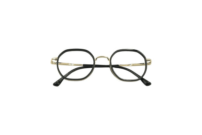 Tom Eye Metal Round Black Golden Eyeglasses