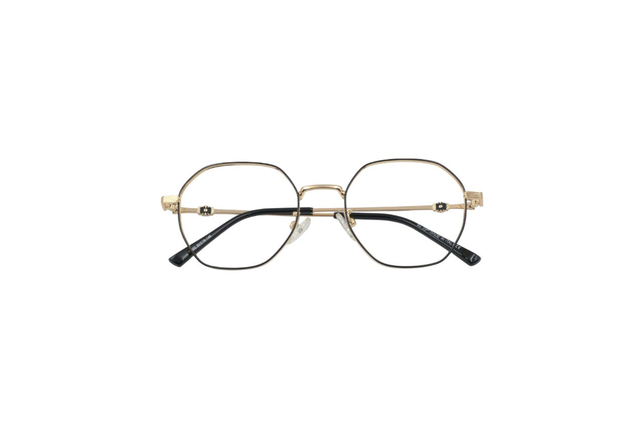 Tom Eye Metal Round Golden Black Eyeglasses