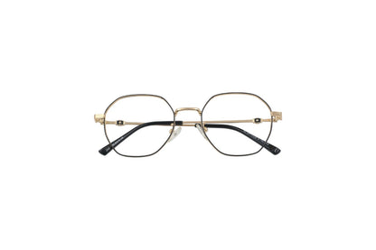 Tom Eye Metal Round Golden Black Eyeglasses
