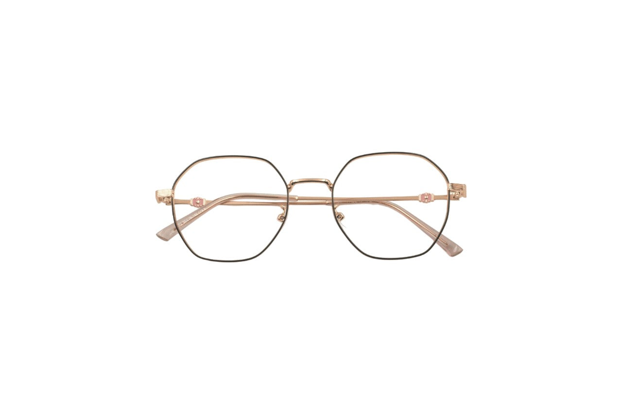 Tom Eye Metal Round Pink Black Eyeglasses