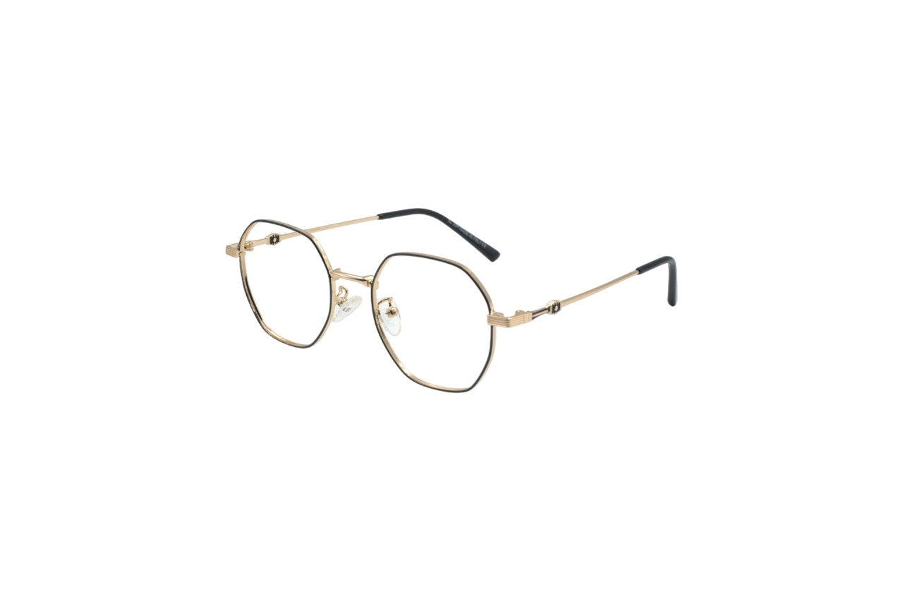 Tom Eye Metal Round Golden Black Eyeglasses