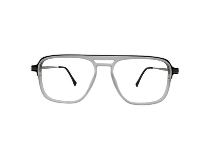 Tom Eye Side Metal Rectangle Black White Eyeglasses