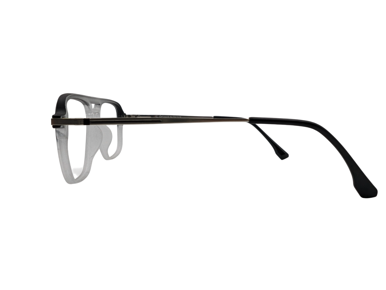 Tom Eye Side Metal Rectangle Black White Eyeglasses