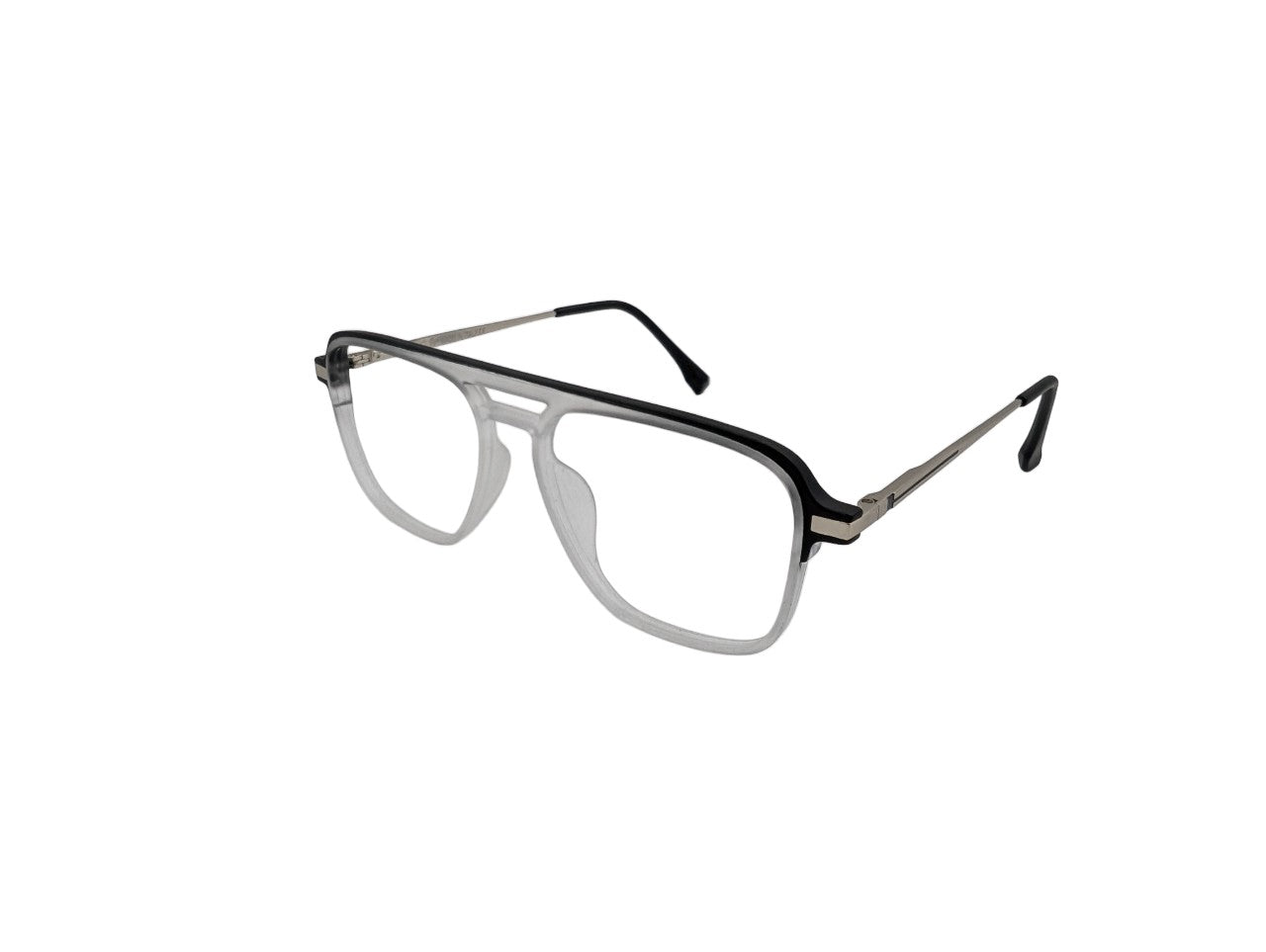 Tom Eye Side Metal Rectangle Black White Eyeglasses